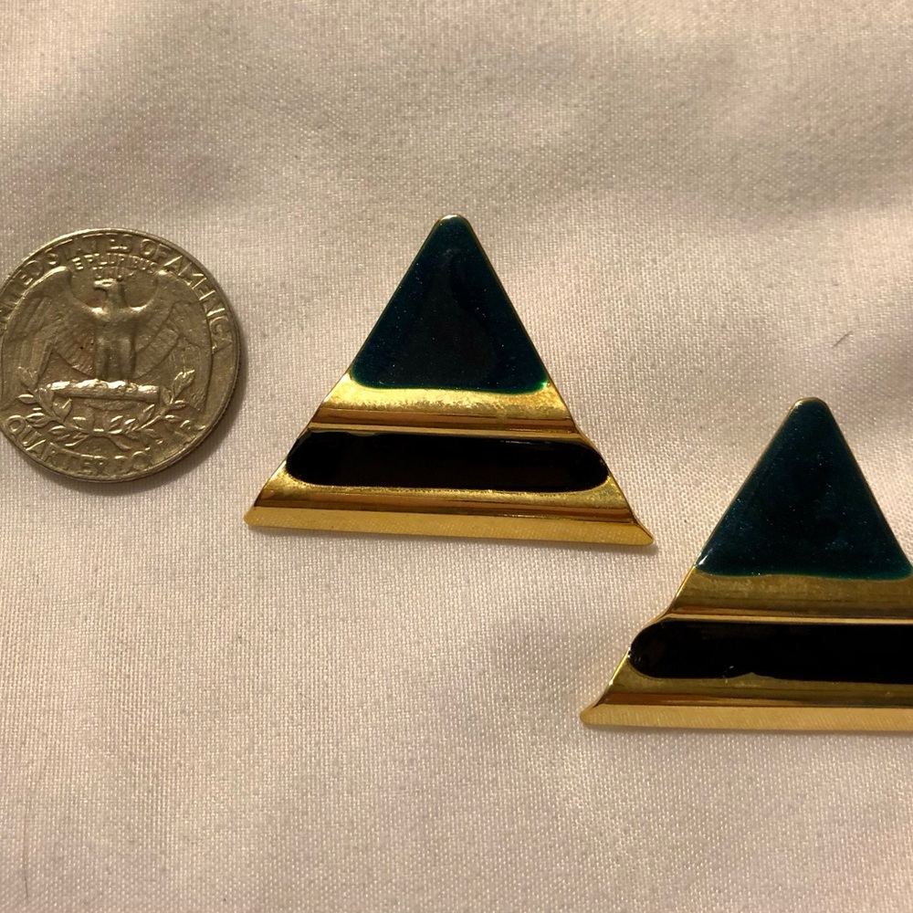 Vintage Costume Triangle Earrings